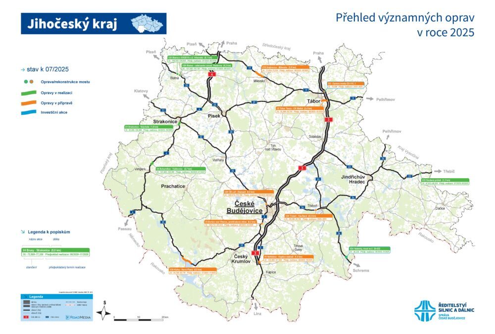Aktualizovaná mapa plánovaných oprav na rok 2025 – červenec