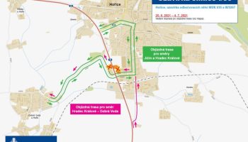 Objízdná trasa sjezdy u Hořic