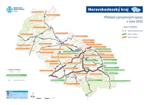 Mapa významných oprav ŘSD v Moravskoslezském kraji (březen 2024 ...