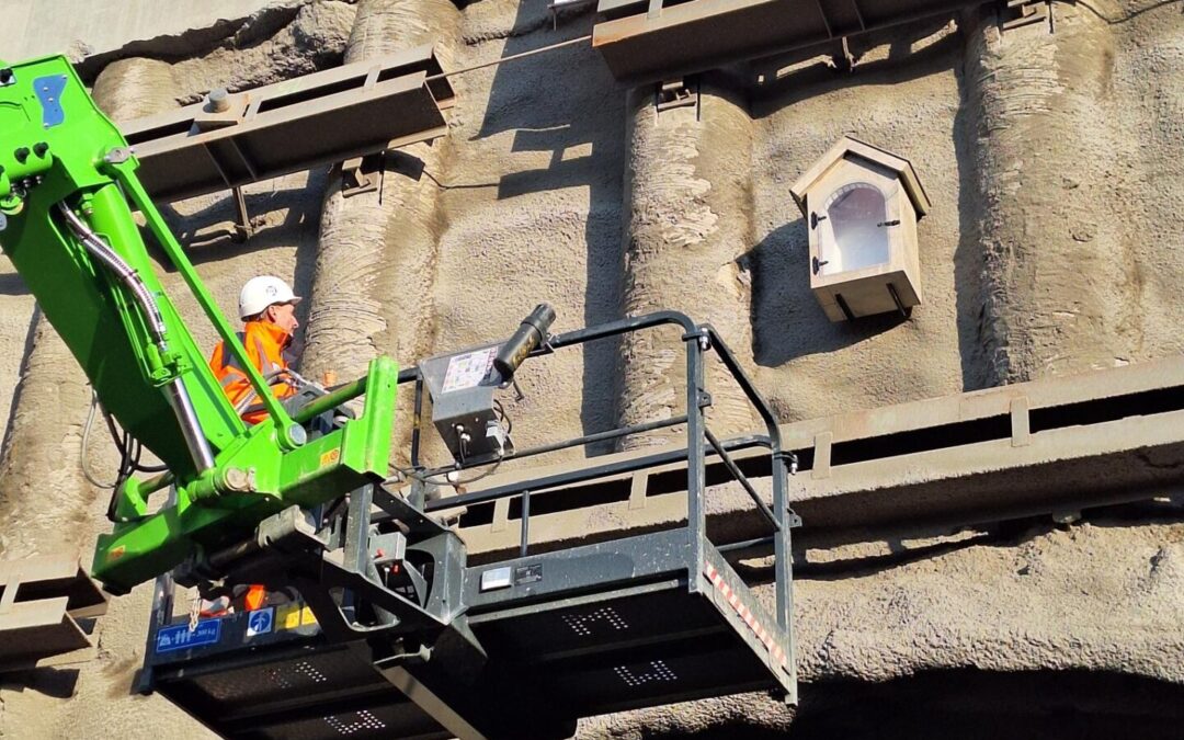 Ražba tunelu Homole a uložení sošky sv. Barborky
