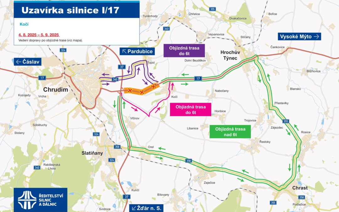 Po víkendu zahájíme u obce Kočí práce na silnici I/17