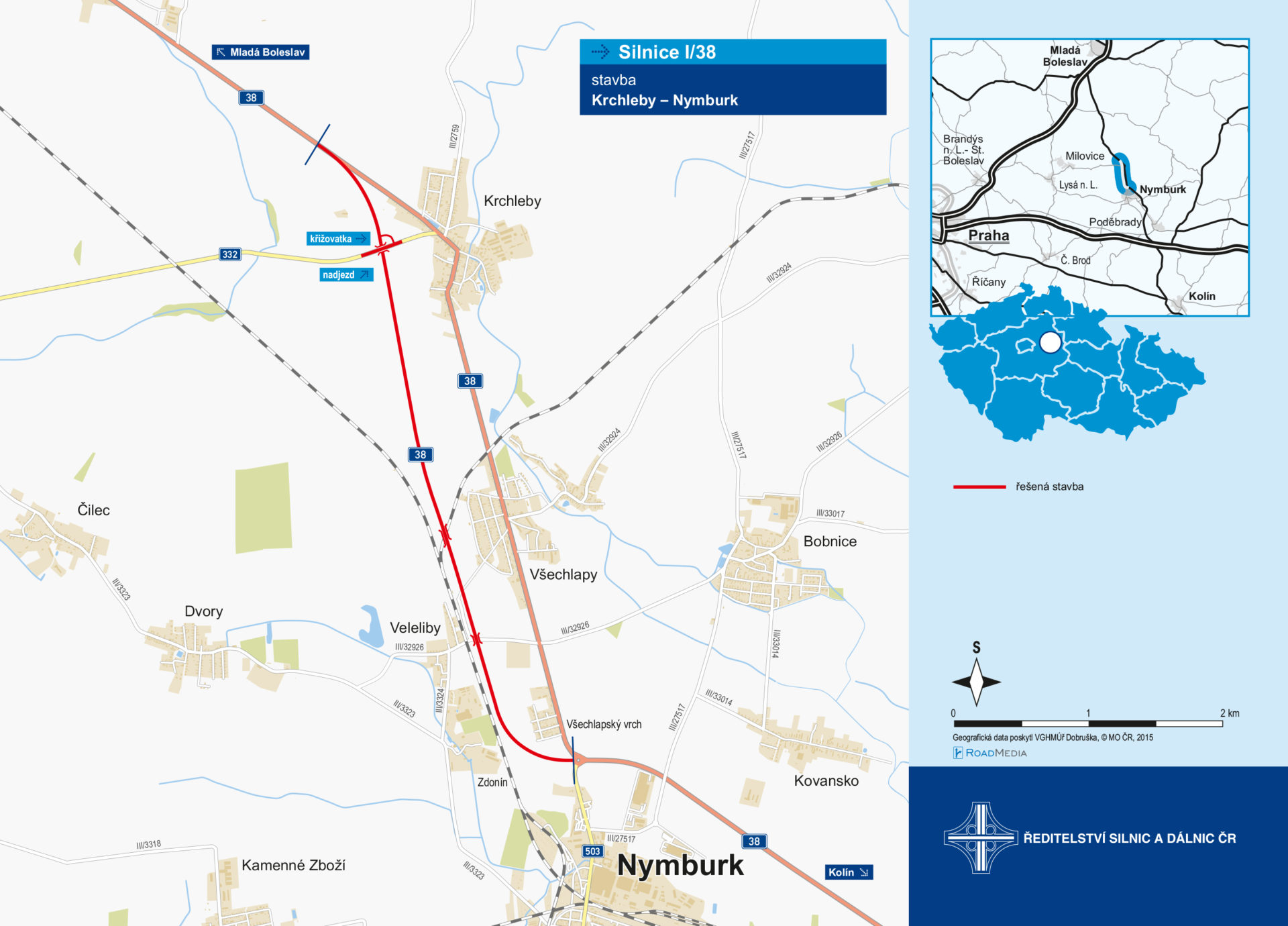 I/38 KrchlebyNymburk Ředitelství silnic a dálnic s. p. pro