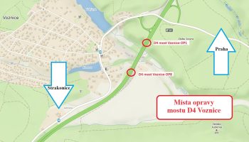Mapa D4 most Voznice