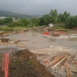 Zaplavení staveniště, červenec 2021