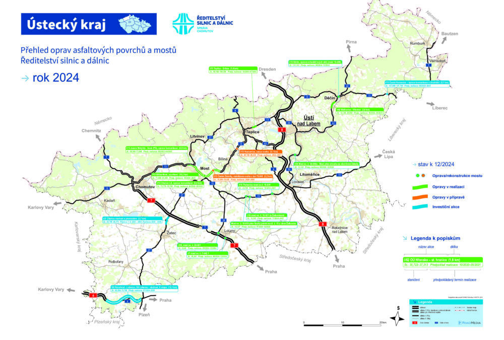 Přehled plánovaných oprav pro rok 2024 v Ústeckém kraji – prosinec
