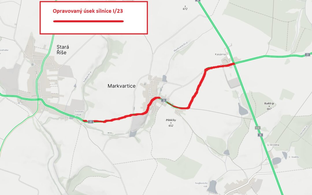 Vybrali jsme zhotovitele oprav komunikace I/23 Stará Říše – Kasárna