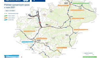 Opravy silnic Zlínský kraj 2021